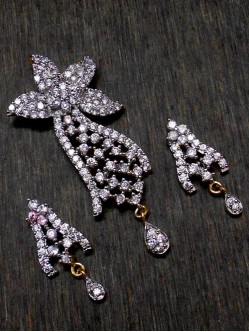 CZ Pendant With Earrings